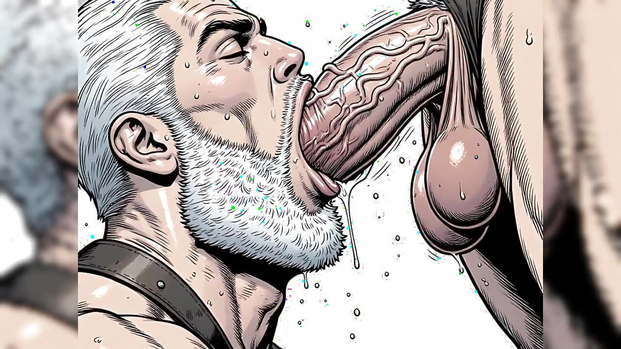 Mature Men Sucking Thick Cock (art)