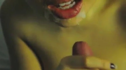 Close up blowjob, handjob and facial