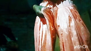 Handjob in satin salwar