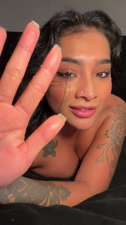 Horny Slut Yasmina Khan in Blue Lingerie Cum's Just for You