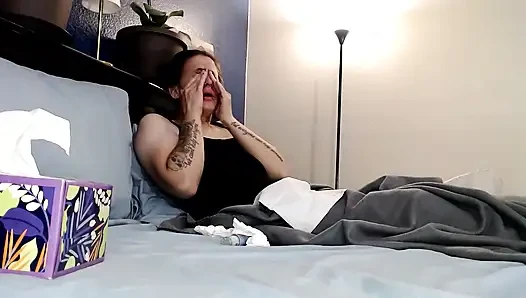 Hasta kız öksürük hapşırık sümük tıbbi yardım doktoru