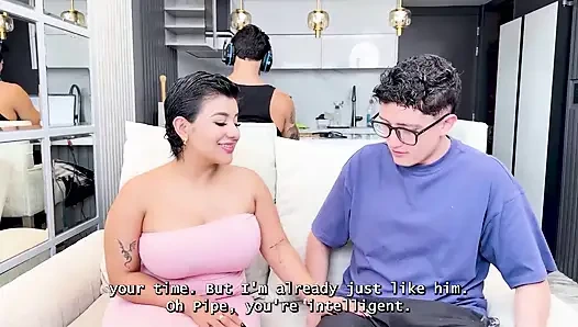 I Fuck My Best Friend's Big Ass Stepmom While He Plays Video Games - Naty Slim