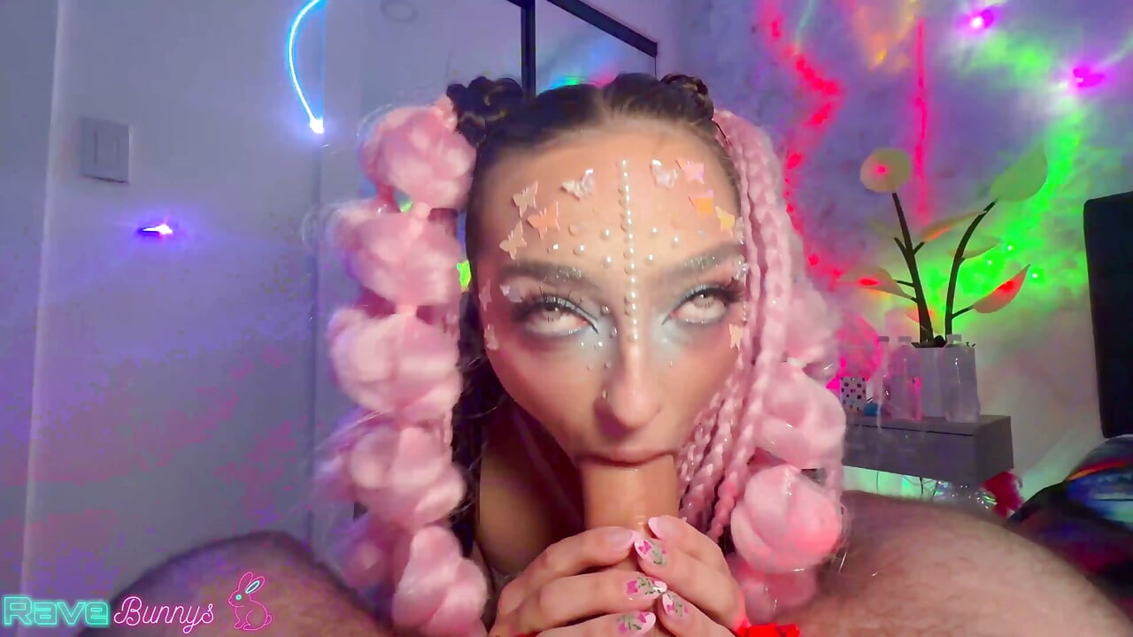 Brian Pumps Scarlett Full of Cum While Glowsticks Light Her Stockings!