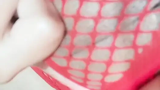 The stepsister's virgin pussy, I tease her with my huge cock and my tip
