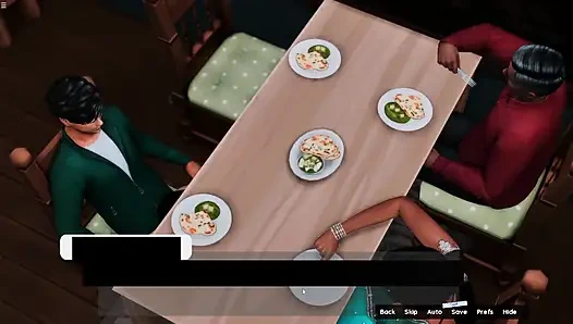 Indian Stepsister Sucking Arun Cock Under Table While Stepmom Eating