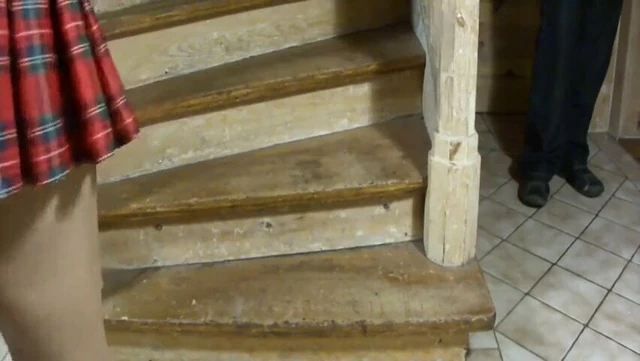 Spanked on the stairs