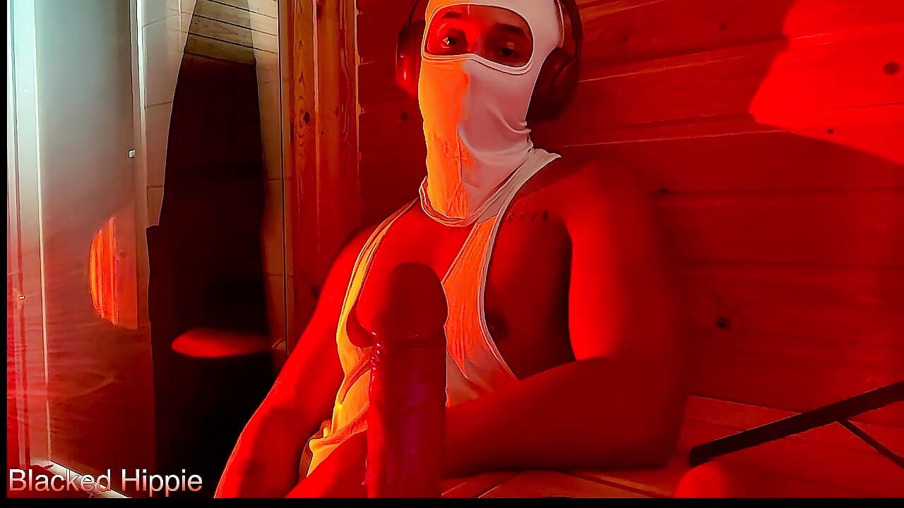 Sauna Gooning Session – My BBC Slathered in Lube, Frotting a Thick Dildo While I Moan and Edge