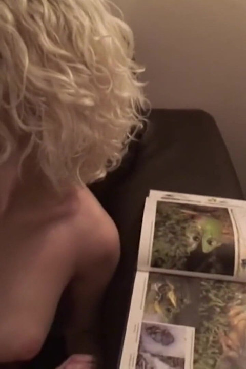 Cute blonde rammed on couch