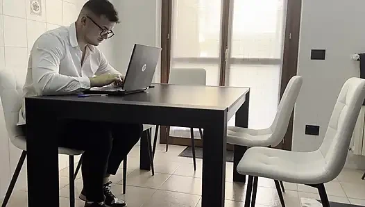 Secretary Masturbates at Work but Is Seen by Her Boss