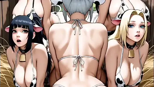 Hentai anime - With these big ass girls having sex on the farm