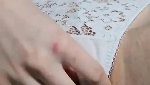 Rubbing My Pussy and Masturbating in My White Thong