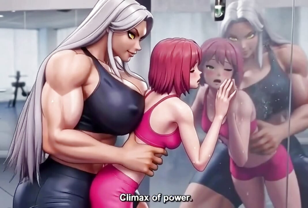 Massive futanari gym trainer dominates client and fuck her hard