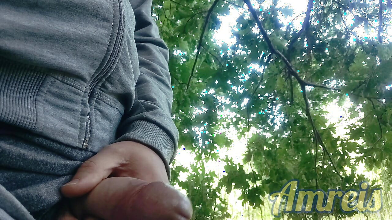 Masturbation in the woods by the roadside.