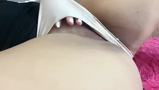 Fatma Masturbates in Panties Close up