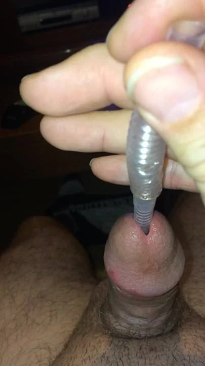 Paja de referesco en mi uretra con corrida (cum)