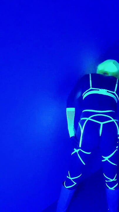 Neon tranny in lingerie