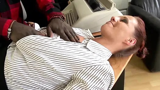 German black and white office sex