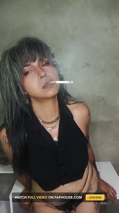 Silent Topless Smoke Seduction