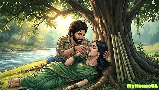 Pushpa Fuck a Modern Women besides on lake