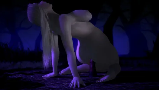 Blonde Chick Riding Gode Dans La Forêt: Porno 3D
