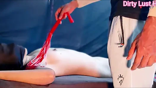 18+ mädchen BDSM, seilbondage, auspeitschen, ganzer körper, kitzeln den ganzen körper mit auspeitschen