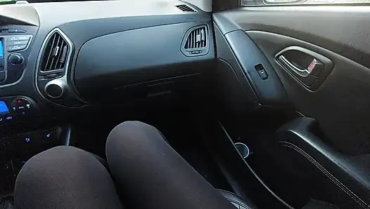 Elegant mature woman takes a taxi in the morning to go to the office.