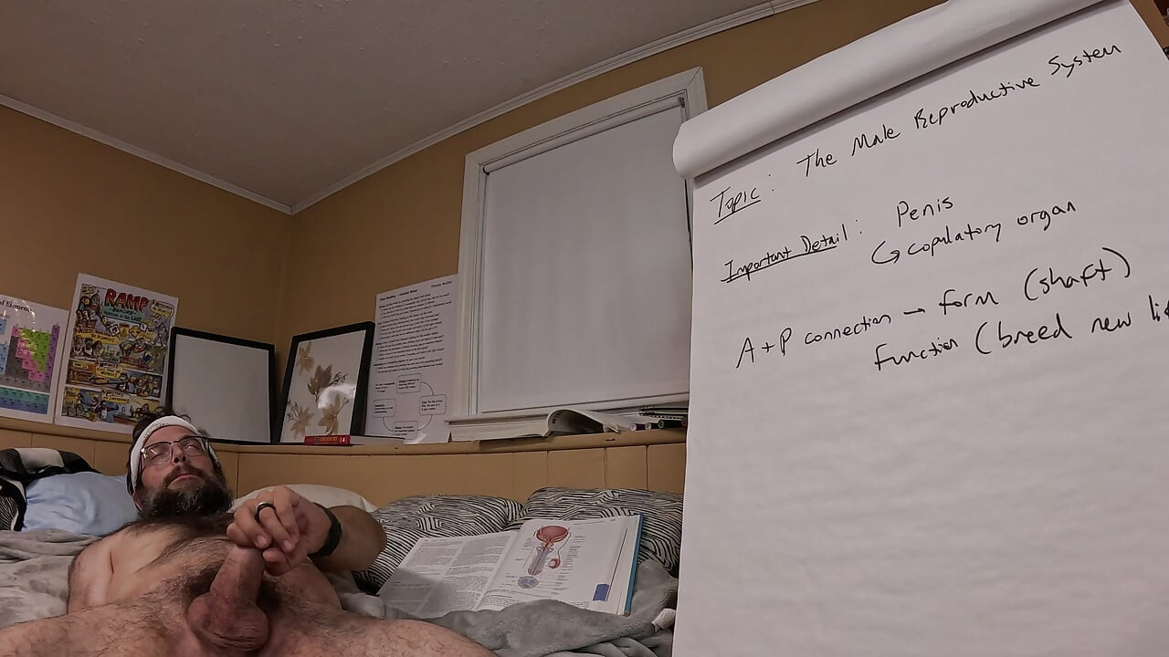 Anatomy lesson video turns into an accidental demonstration of male orgasm