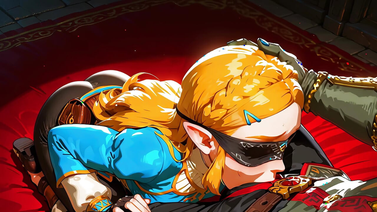 Surpresa de olhos vendados para a Princess Zelda - AI Generated Cartoon