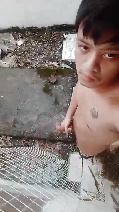 Waiting for Stepdaddy Outdoor! Pinoy Twink Naked Hard Cock, Masturbationa Nd Cumshot