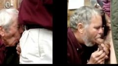 Daddy and Grandpa POV Side by Side sucking