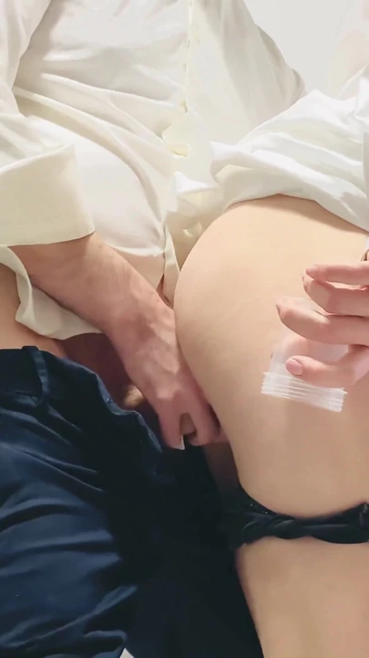 Captivating moment from "A real nurse helped the client collect sperm for analysis"