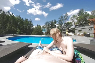 Vacation Handjob by the Pool