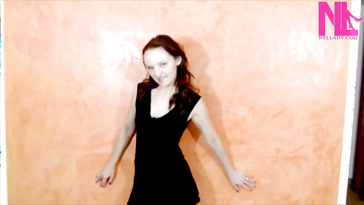 Modeling and Stretching My Bare Legs in Black Patent High Heels