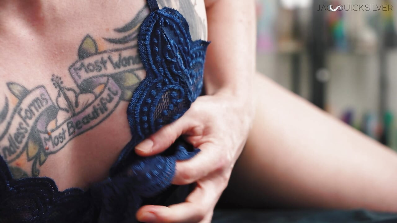 Nonbinary Jaq Quicksilver Masturbating with Hitachi Real Orgasm - Big clit, piercings, big ass, ftm