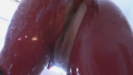 Lateks catsuit göt ve amcık servisi