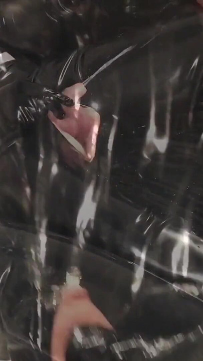 Emotional moment from "Crossdresser Latex Fetish Pissing"