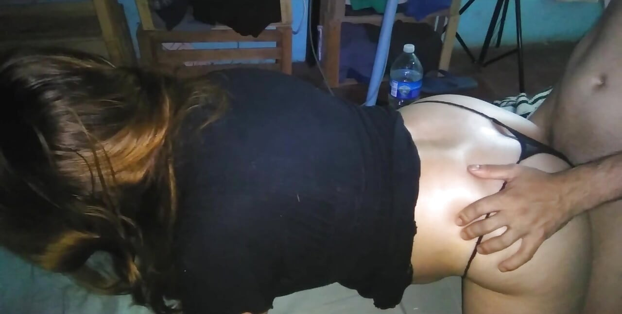 I Fuck Her Doggystyle in a Thong and Black Dress with Her Beautiful Bun