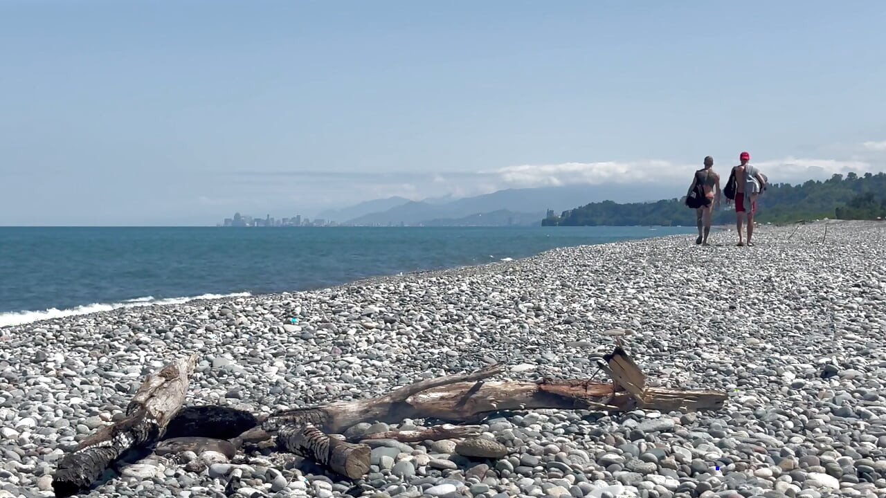 Horny guys have sex on the beach - cums multiple times in a twink's hole