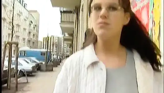 Amateur brunette teen sucks big cock and gets doggystyled