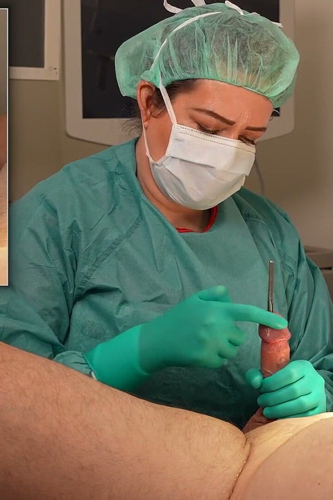 Sounding with Sterile Surgical Latex Gloves and Gown.