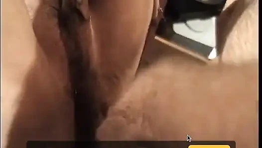 Fat whore with dyed hair and a tattoo loves to ride dick cowgirl style