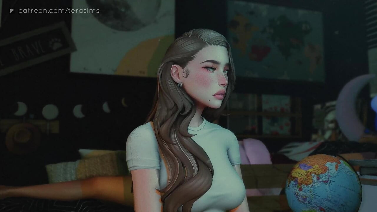Taking my step-daughter's slutty bestfriend on the desk - The sims 4