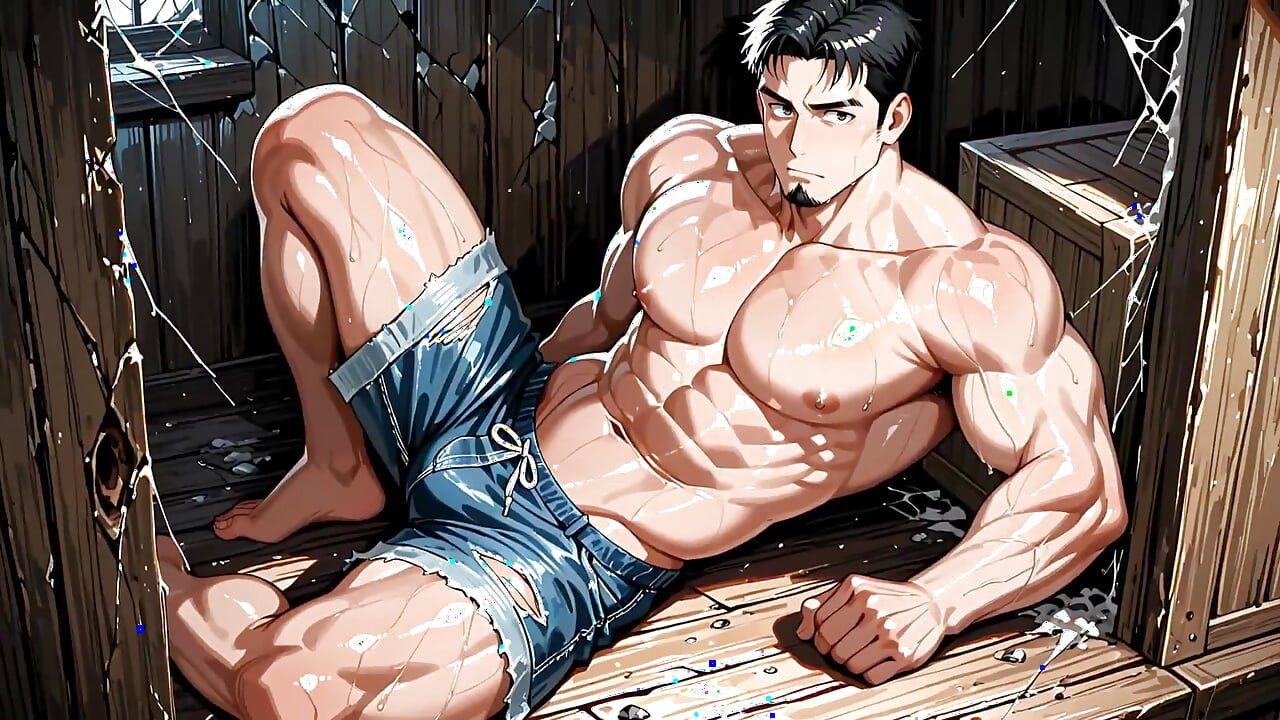 Cowok bertelanjang dada Ai dengan tontotan