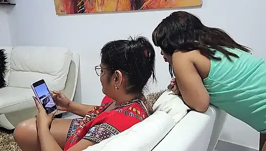 A Boy Fucks Little Jassi While Aly Watches a Series on Her Cell Phone.
