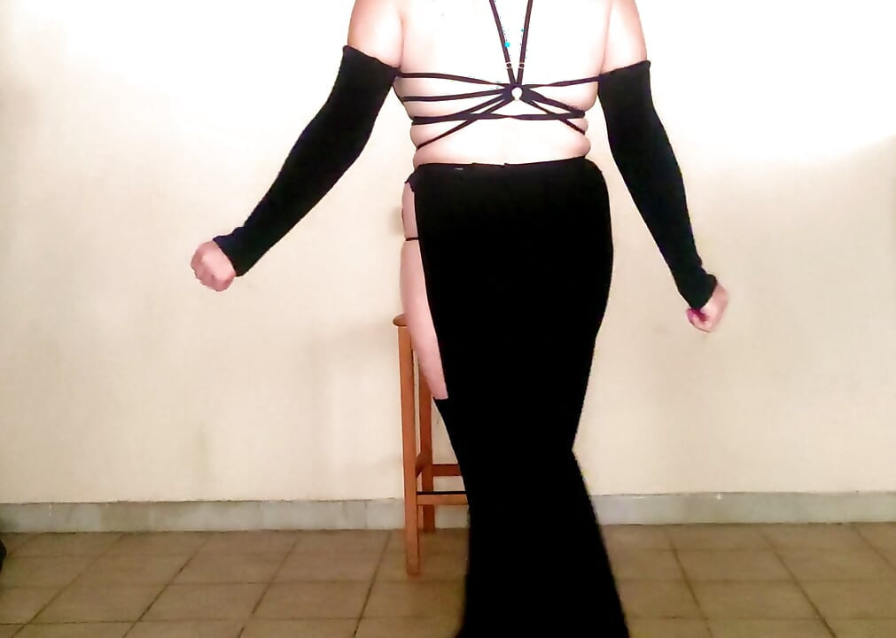 Striptease Mask Cat Dress Slit And I Touch Myself At The End