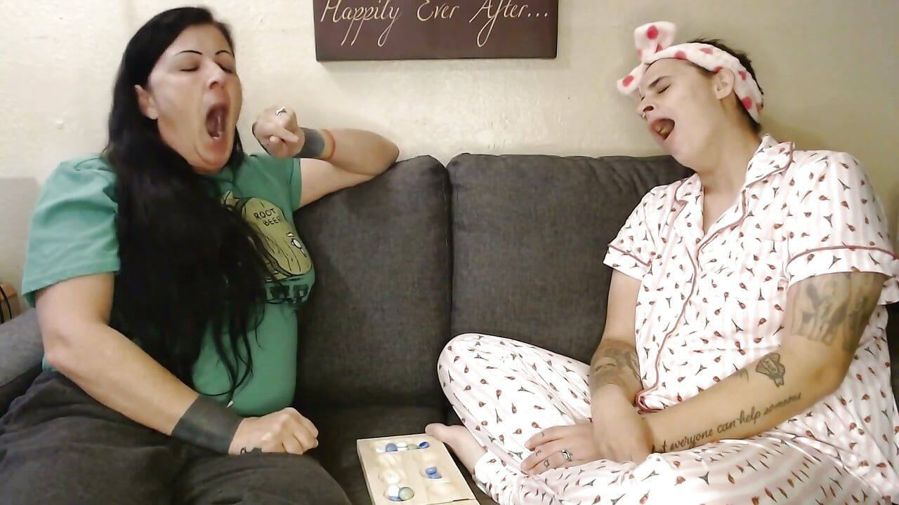 Yawning Is Contagious Lesbian Slumber Party Co-workers