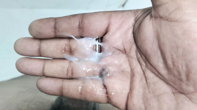 Guy masturbating in toilet