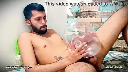 Fucking an inflated condom until I cum inside of it. I fuck it so deep it explodes. Wonder how would it feel inside your