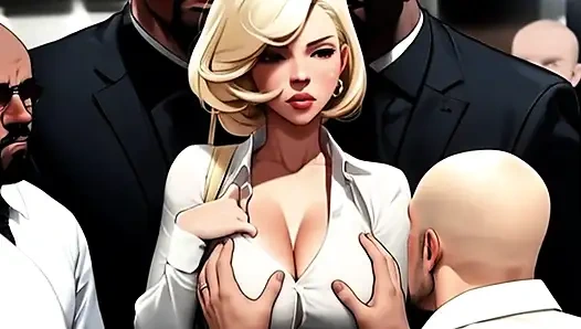 Красивых экзотических мультяшных женщин бесплатно используют в публичном поезде