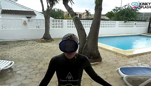 Flooded Mask Dishwashing in Wetsuit & Heels - Wet Mess Fun